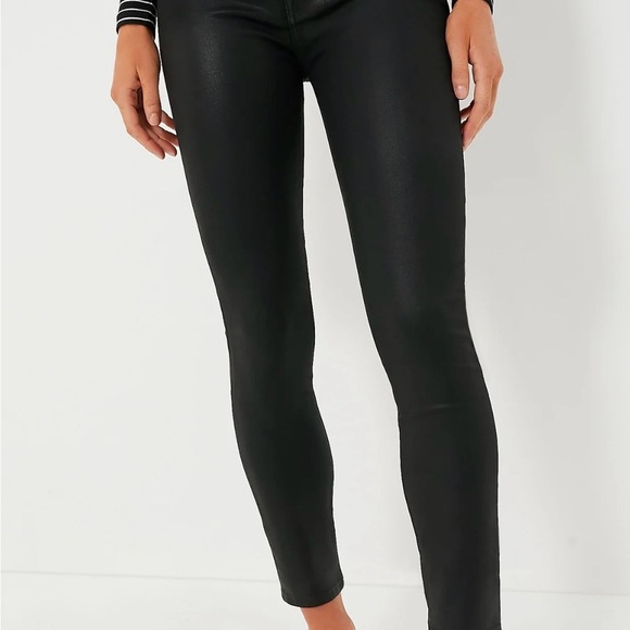 NWT 7 For All Mankind High Waist Ankle Skinny in Black Coated Stretch Jeans 27 - Picture 5 of 10
